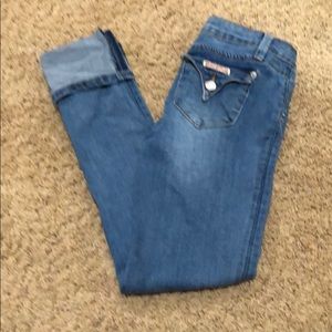 Hudson Skinny Mid Wash Jeans Distressed